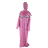 One Size Pink Blossom Loose Adult Prayer Clothes Abaya Gown With Head attached Hijab