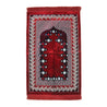 Premium Red Turkish Soft Velour Prayer Rug Sajada Mat Janamaz With Florals