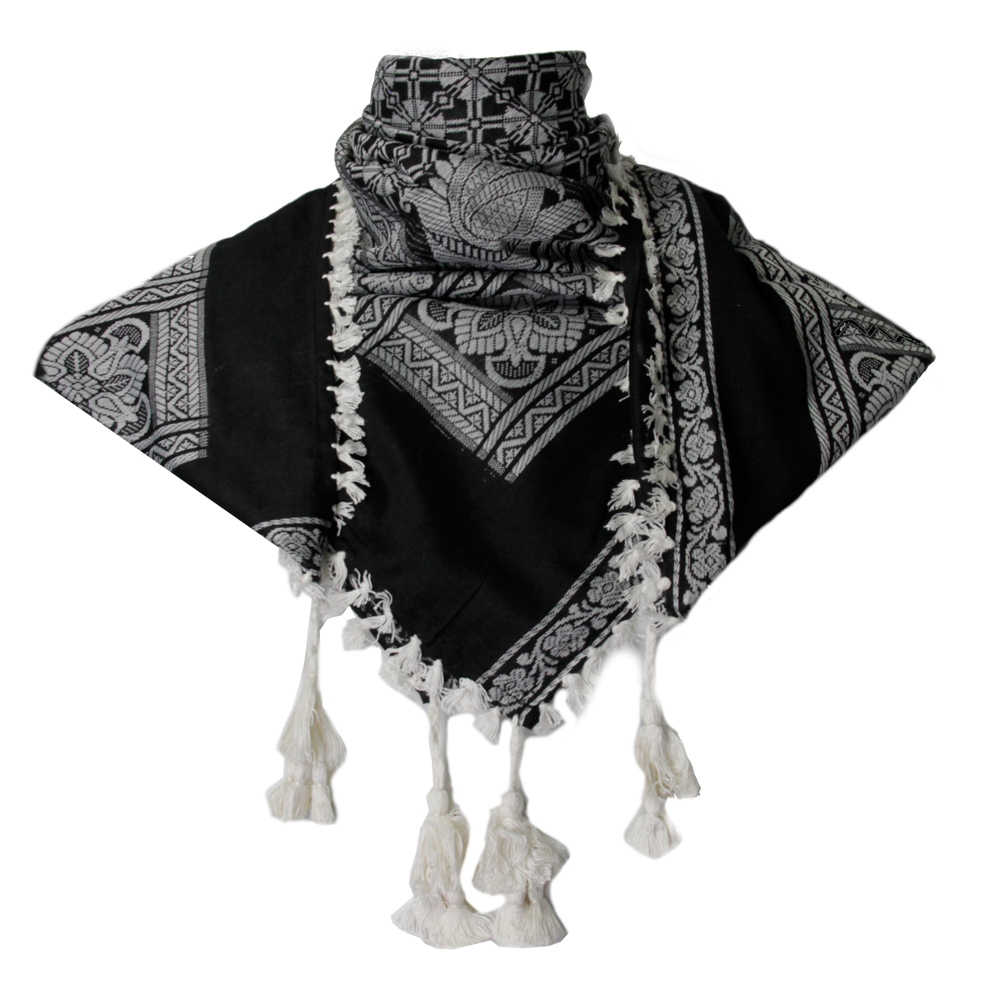 Buy Solid Plain Black Shemagh Tactical Desert Scarf Keffiyeh at