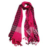Magenta Pink Soft Rectangle Women's Scarf with Tassle Black Stitch Design - Hijaz