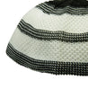 Black and White Stretchable Knit Kufi Beanie Skull Cap Topi Stripe Design-23 - Hijaz