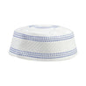 White and Blue Triple Line Stitching Men's Hard Kufi Hat Coofie Crown - Hijaz