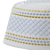 White Gold and Light Blue Diamond Stitch Men's Hard Kufi Hat Coofie Crown - Hijaz