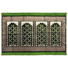 Four Person Green and Red Diamond Archway Design Prayer Rug with Green Tassles - Hijaz