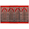 Four Person Red White and Green Diamond Design Family Sized Prayer Rug - Hijaz
