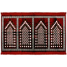 Four Person Red Greek Key and Square Design Family Size Turkish Prayer Rug - Hijaz
