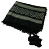 Black and Pine Green Shemagh Tactical Desert Scarf Keffiyeh with Tassles - Hijaz