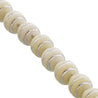 33 Count Egg Shell Colored Rosary Prayer Bead Misbaha with Horizontal Silver Stripe Design - Hijaz