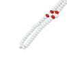 99 Count Large Plain White Plastic Rosary Prayer Dikr Beads with Red Sections - Hijaz