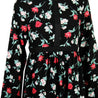 Black Floral Rose Women's Modest Modern Abaya Maxi Casual Party Dress - Hijaz