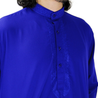 Hijaz Men's Embroidered Royal Blue Kurta Wrinkle Free Cotton Throbe Long Tunic