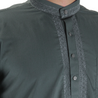 Hijaz Men's Embroidered Cool Gray Kurta Wrinkle Free Cotton Throbe Short Tunic