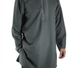 Hijaz Men's Embroidered Cool Gray Kurta Wrinkle Free Cotton Throbe Short Tunic