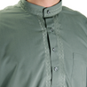 Hijaz Men's Embroidered Warm Gray Wrinkle Free Cotton Throbe Short Tunic