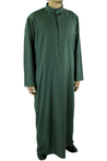 Hijaz Forest Green Men's Formal Arabian Thobe Cotton Kaftan Kandura With Pockets