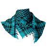Turquoise Checkered Design Shemagh Tactical Desert Turban Scarf Keffiyeh