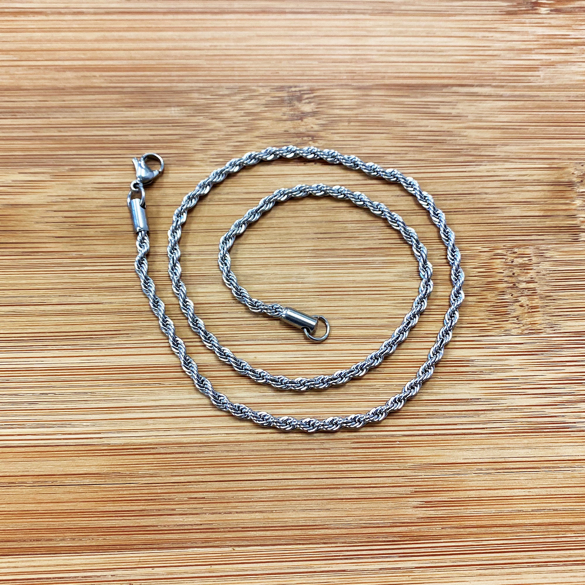 3m Rope Chain Stainless Steel 3mm wide Rope Chain Necklace - ANNK009 – Muslim American