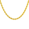 Stainless Steel Gold Plated 4mm Diamond-cut Rope Chain Necklace