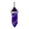 Banded Amethyst Gemstone Double Terminated Hexagon Bullet Point Pendulum Pendant