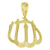 Gold Plated 925 Sterling Silver Cubic Zirconia CZ Islamic Allah Pendant