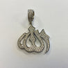 925 Sterling Silver Rhodium Plated CZ Cubic Zirconia Allah pendant