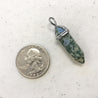 Silver Plated Moss Agate Gemstone 1.5 X .2 inch Hexagonal Bullet Point Pendulum Pendant