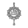 925 Sterling Silver Rhodium Plated Cubic Zirconia CZ Allah pendant