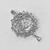 925 Sterling Silver Rhodium Plated Cubic Zirconia CZ Allah pendant