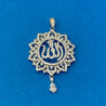 925 Sterling Silver Rhodium Plated Cubic Zirconia CZ Allah pendant