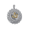 925 Sterling Silver Cubic Zirconia CZ Rhodium Plated Allah pendant