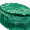 Plain Emerald Green Soft Premium Kufi Crown Velvet Turkish Hat Large Size Cap