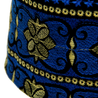 Blue and Gold Kufi Crown Ornate Embroidered Rigid Prayer Cap