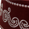 White and Red Kufi Crown Ornate Embroidered Rigid Prayer Cap