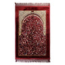 Hijaz Turkish Floral Archway Gold Border Soft janamaz Padded Prayer Rug