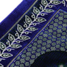 Premium Blue Turkish Soft Velour Prayer Rug Sajada Mat Janamaz With Florals