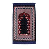 Premium Blue Red Turkish Soft Velour Prayer Rug Sajada Mat Janamaz With Border