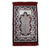 Premium Oriental Red Turkish Soft Velour Ornate Prayer Rug Sajada Mat Janamaz