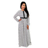 Hijaz Black and White Chandelier Women's Modest Modern Abaya Maxi Party Dress