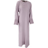 Hijaz Mauve Pink Korean Cotton Emirati Abaya Arab Dress with Embroidered Sleeves