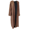 Hijaz Dark Brown Cotton Emirati Open Abaya Cover All Dress with Button Closure