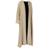 Hijaz Dark Brown Cotton Emirati Open Abaya Cover All Dress with Button Closure
