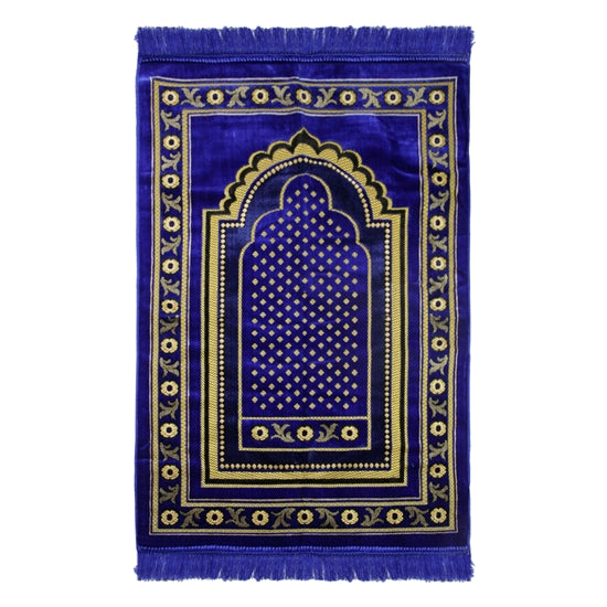 Turkish Gold Archway Border Bouqet Design Soft Lightweight Prayer Rug - Hijaz