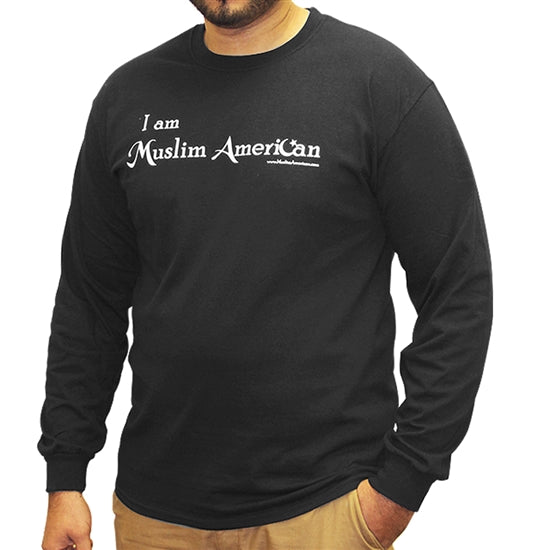 Black Long Sleeve "I am Muslim American" - Statement T-shirt - Hijaz