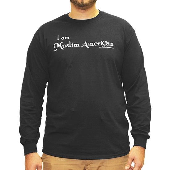 Black Long Sleeve "I am Muslim American" - Statement T-shirt - Hijaz