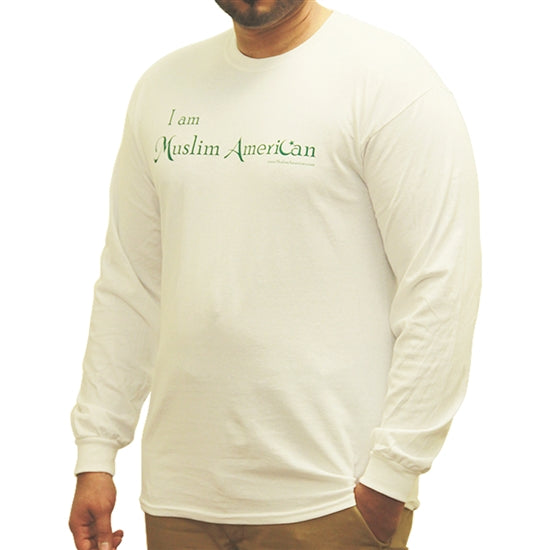 Black Long Sleeve "I am Muslim American" - Statement T-shirt - Hijaz