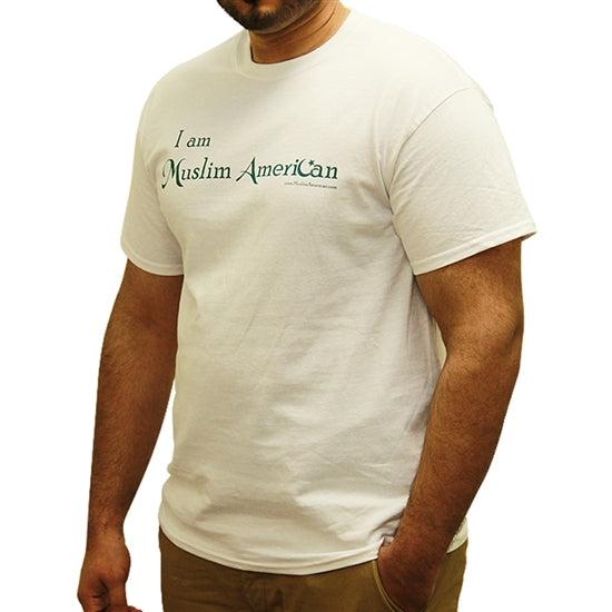 White Short Sleeve "I am Muslim American" - Statement T-Shirts - Hijaz