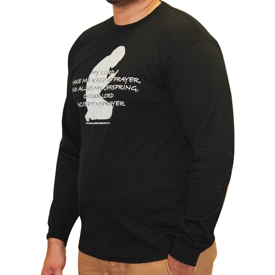 Black Long Sleeve Prayer Man Statement T Shirts - Hijaz