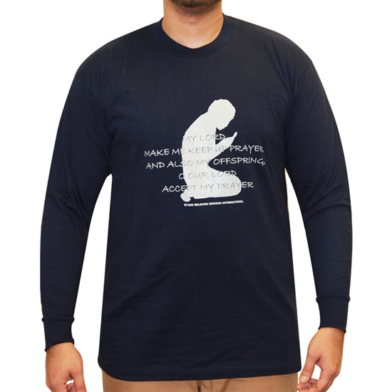 Black Long Sleeve Prayer Man Statement T Shirts - Hijaz