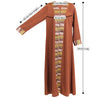 Clay Brown Red Long Sleeve Modern Full Open Abaya with Print Pattern Design - S - Hijaz