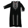 Women's Egyptian Style Dress with Embroidered Patterns Black Abaya Size 5 - Hijaz